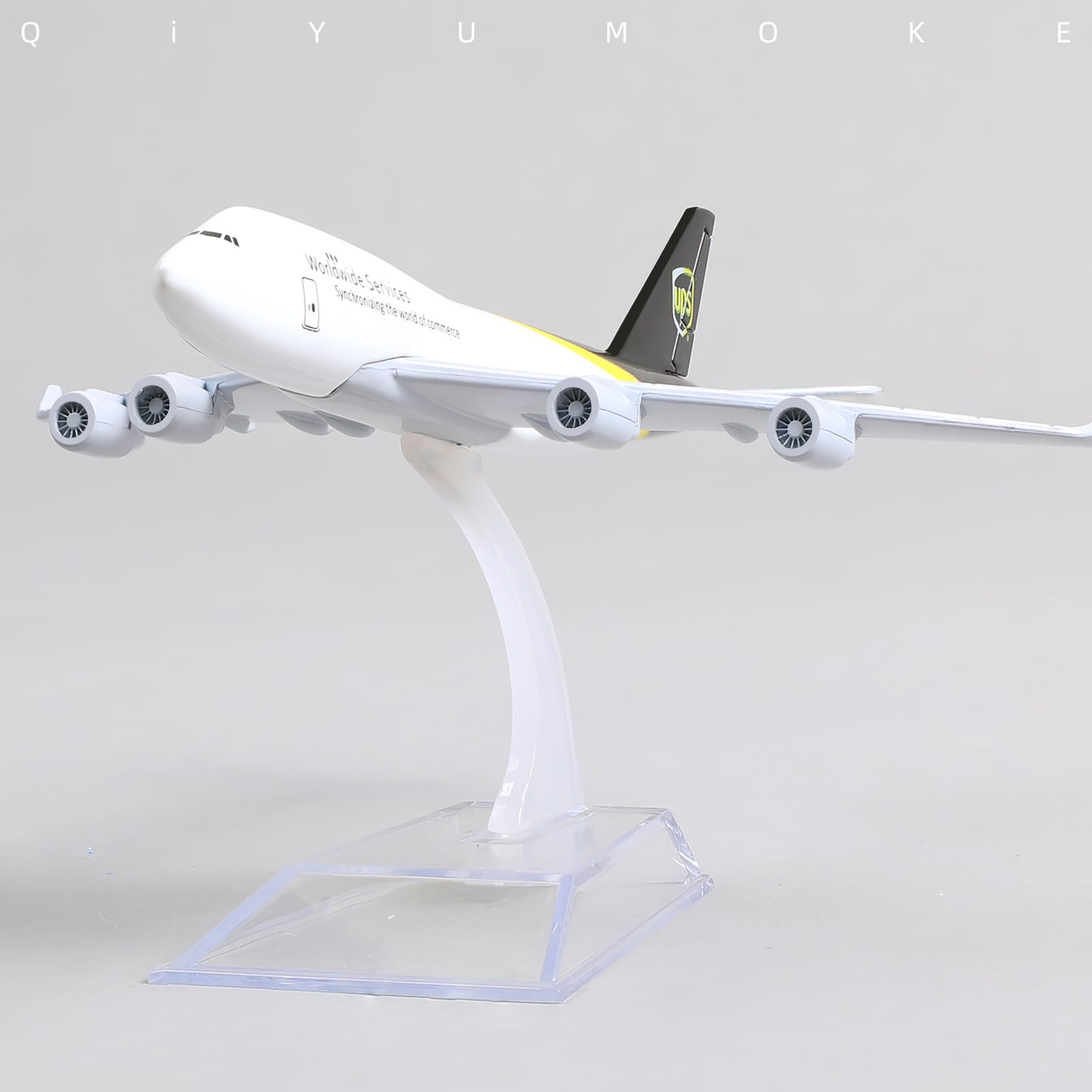 QIYUMOKE 1/400 747 Diecast Metal Model Airplane ups -B747 Model Plane with Stand (6 inches Long) Alloy Boeing 747 Model Airplane Gift for Aviation Enthusiasts or Desktop Display Decorations - Image 3