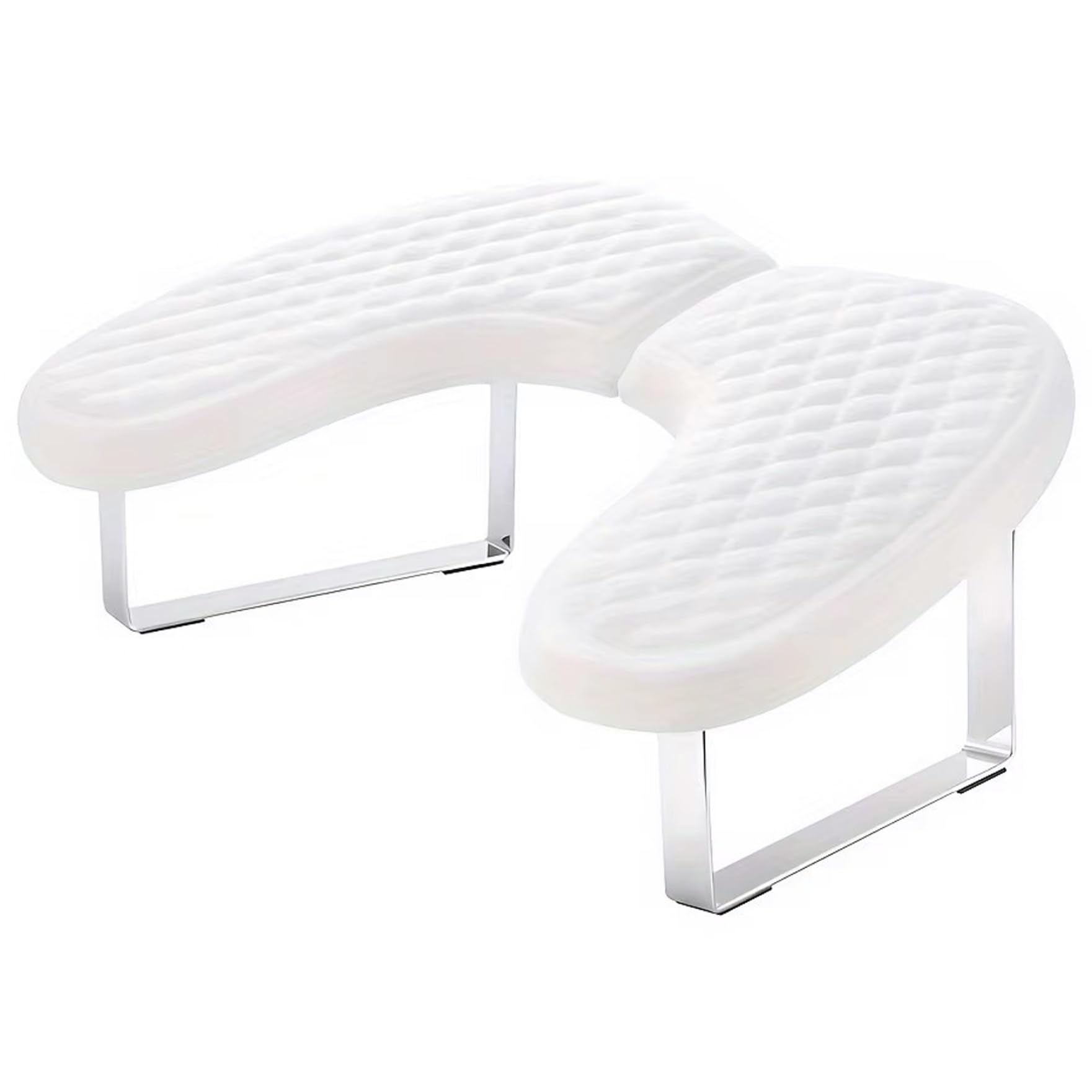 Poggiabraccio pieghevole per unghie a forma di U, impermeabile, resistente all'olio - Poggiamano rimovibile per salone Nails Tech, bianco