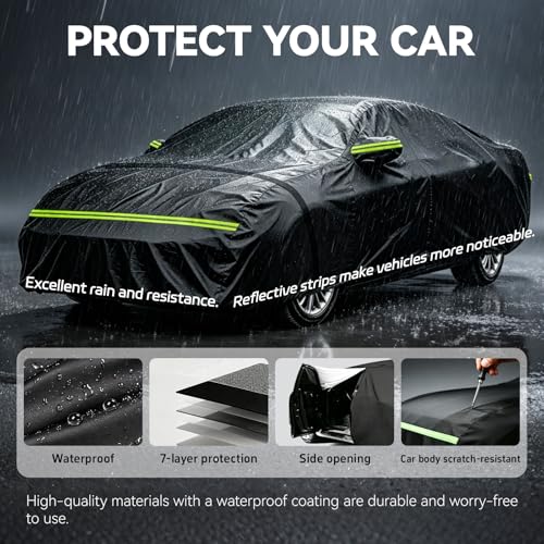Image of 2026 Upgraded Car Cover for Toyota RAV4 LE XSE XLE Hybrid SE Sedan 1994-2025 2026, Waterproof Full Exterior Car Covers Windproof Snow Proof Rain Sun Hail Protection with Door Zipper & Inner Cotton