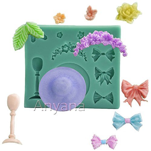 Anyana sun helmet sugarcraft silicone mold goblet gumpaste cake decorating bow fondant cupcake decotions ribbon girl beach summer