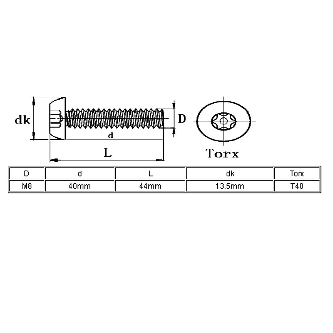 Aexit Viti per viti Torx con testa a bottone in acciaio inox 304x18mm 100 pezzi ID: 917579