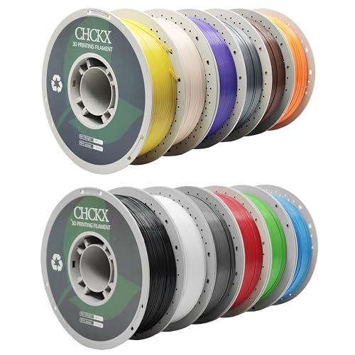 CHCKX PETG 3D Printer Filament Bundle, 12Rolls,Dimensional Accuracy +/- 0.03 mm, 1kg Spool(2.2lbs), 1.75 mm Fit for Most 3D Printers,12-Multicolor Assortment