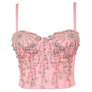 Mode BH, Knipperende Diamant Hemdje, Dunne Bovenkleding, Schouderriem, Klein Vest, Verzamel Tube Top pink- 34B