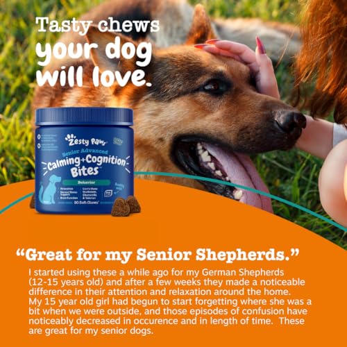 Image of Zesty Paws Senior Calming Chews for Dogs - Calming & Cognition, Chcken 90ct