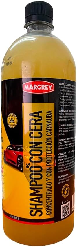 Margrey Platinum Wax Shampoo 1 Litre - Deep Cleaning, Lasting Protection, Exceptional Shine, Concentrated Formula, For Cars