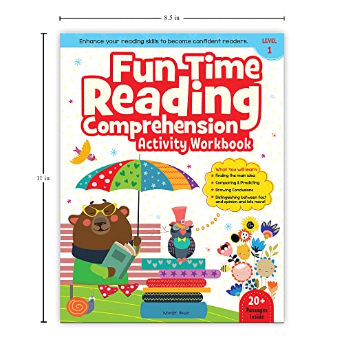 Image of Fun Time Reading Comprehension Workbook: Level 1 | Activity Book for Kids | Ages 6-8 | Build Reading Skills with Engaging Exercises