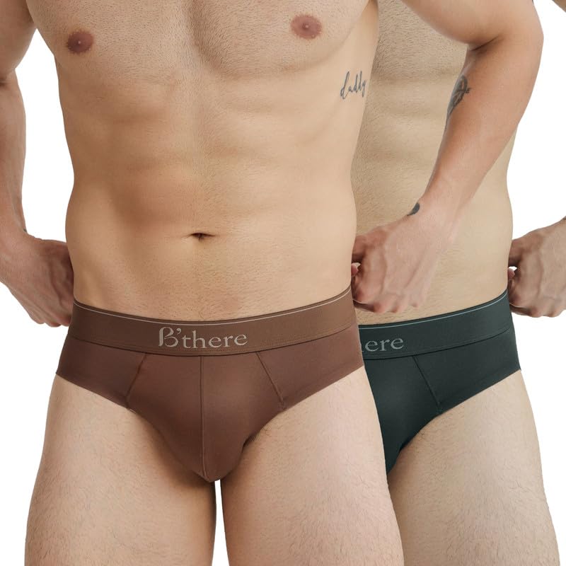 B’There Men’s Seamless Modal Blended Briefs | Premium Dual-Fabric Underwear for Men | Glue-Bonded Edges, No Marks | Breathable, Stretchable & Anti-Chafing Comfort Fit Innerwear_Pack of 2-picture-37