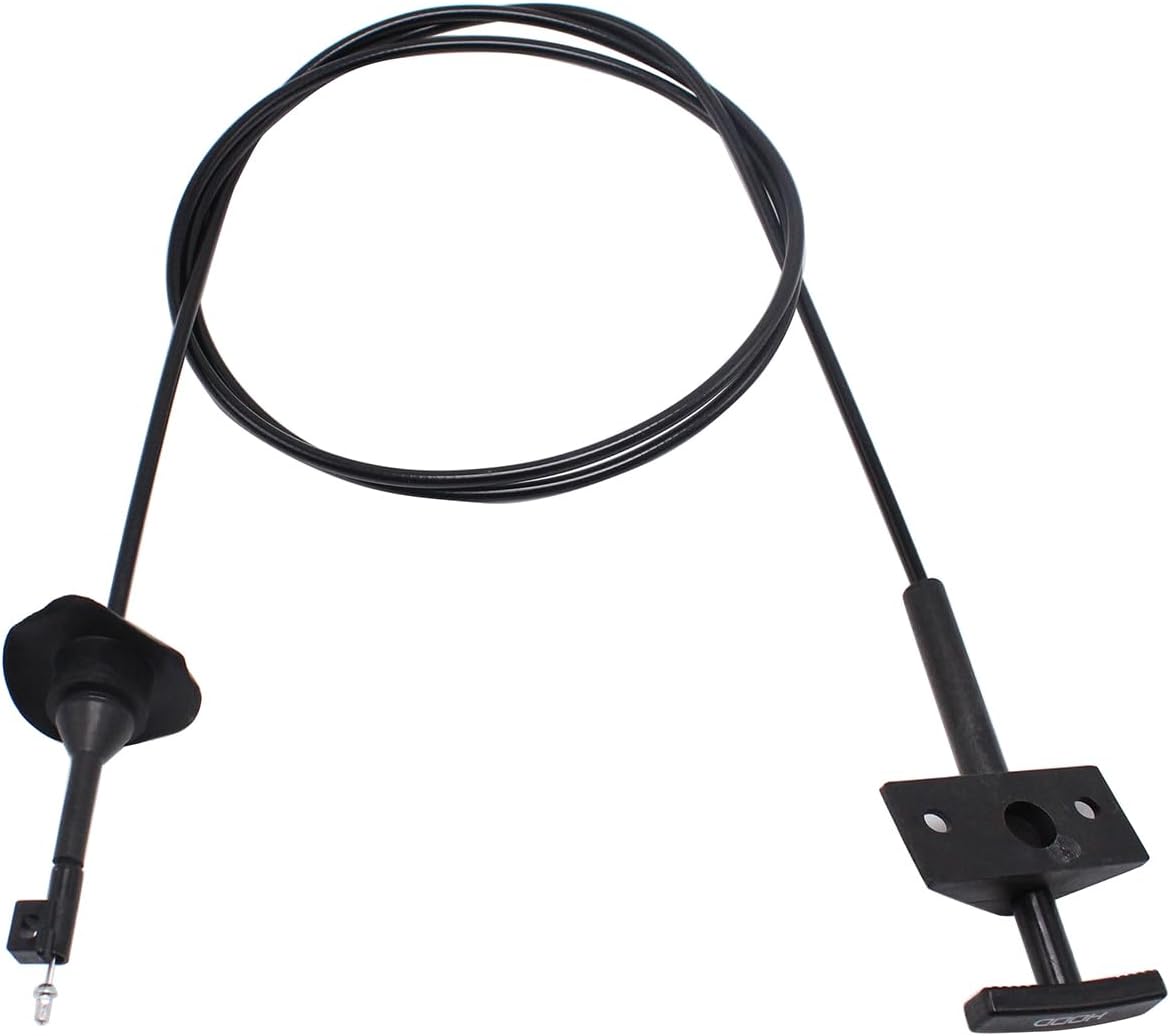 1 PC SHLPDFM Black Hood Release Cable Assembly With Pull Handle E3ZZ-16916A Compatible with 1983-1993 Ford Mustang