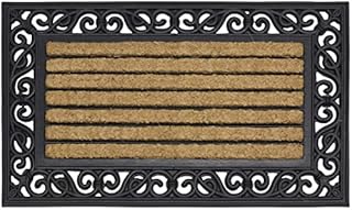 Lifestyle Comfort Ltd LSC Heavy Duty Karina Door Mat With Coir Bristles Washable And Non-Slip OutDoor Mats Timeless Elegant Design Entrance Coir Mat (Pack of 1, 45 X 75 cm)