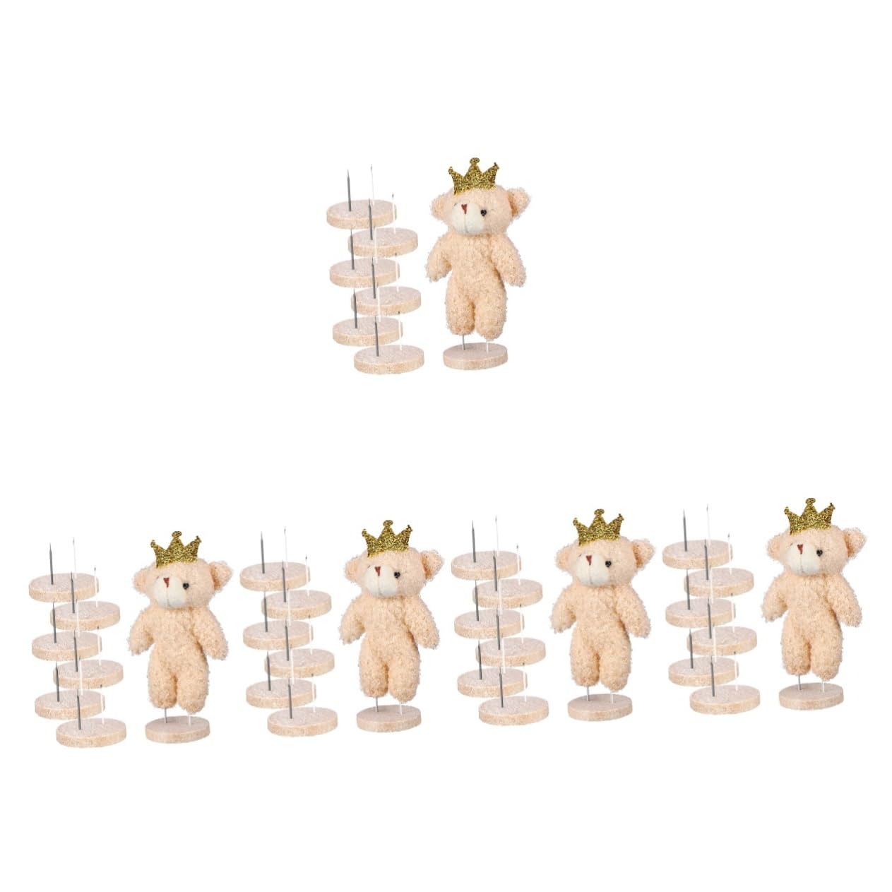 STOBOK 4 Sätze Puppenbasis Puppenständer Displayhalter Wiedergeborene Babypuppen Puppenwagen Puppenkleidung Puppenhauszubehör Puppennadel Miniatur Stehpuppe Hölzern 6 Stück * 4