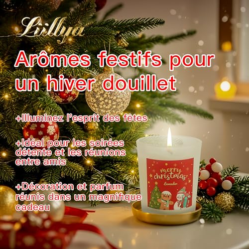 Coffret Cadeau Bougies Parfumées de Noël – Lot de 6 Bougies Aromathérapie à la Cire de Soja Naturelle – Idée Cadeau pour Femme & Homme, Ambiance Cocooning Décoration Maison Hiver, 12 oz – Image 3