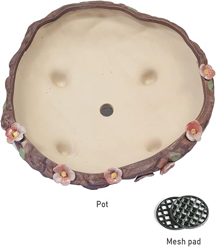 Miniatura 6 de Dahlia 8 '' Estilo Vintage Detalle Floral Plantador Suculento CerámicaMacetaMaceta, Poco Profundo