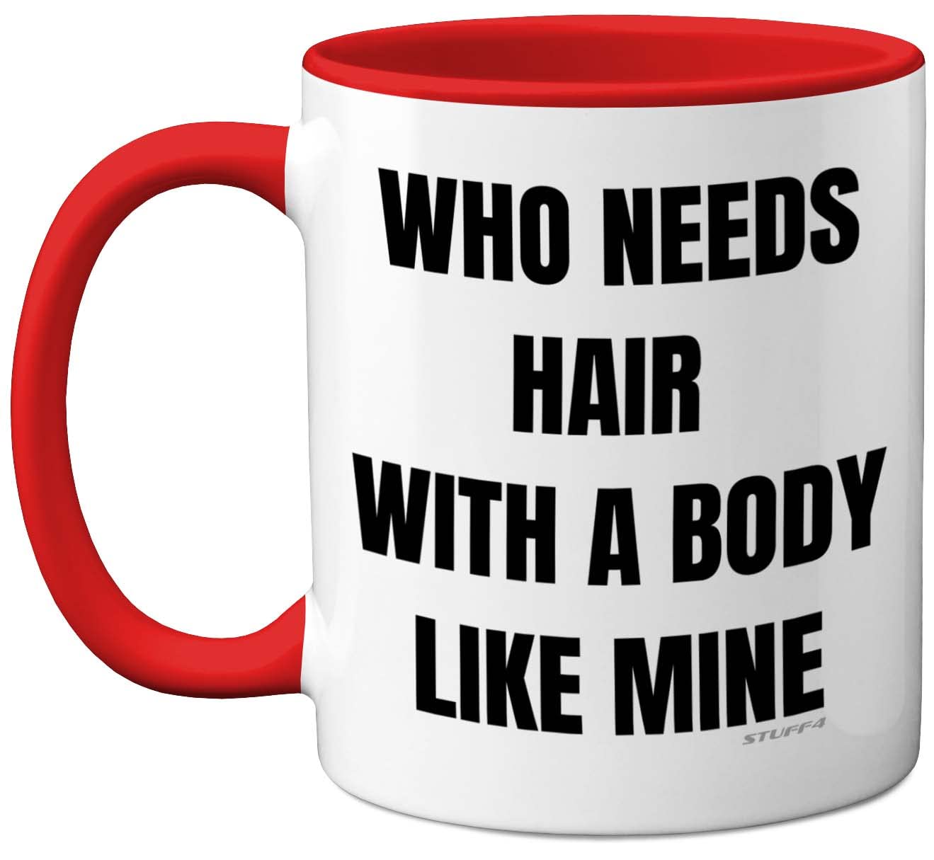Stuff4 Men's Red Baldi Mug - Funny 11Oz Ceramic Dishwasher Safe Mug, Novelty Birthday Gifts For Him, Dad And Bald Gifts For Christmas And Father's Day