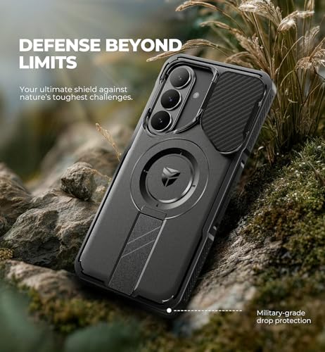 Image of Dexnor for Samsung Galaxy S26 Plus Case with Camera Cover & Adjustable Kickstand & Screen Protector, Compatible with MagSafe, Rugged Shockproof Bumper Cases Magnetic Protective Cover(2026),6.7 inch Black