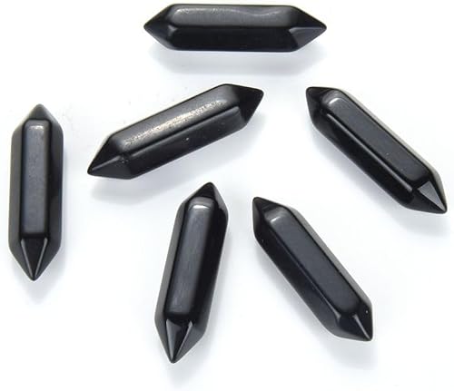 Adabele Colgante de piedra semipreciosa natural de 1.260 in en forma de bala de doble punta para mujeres y hombres, aretes, pulsera, llavero,