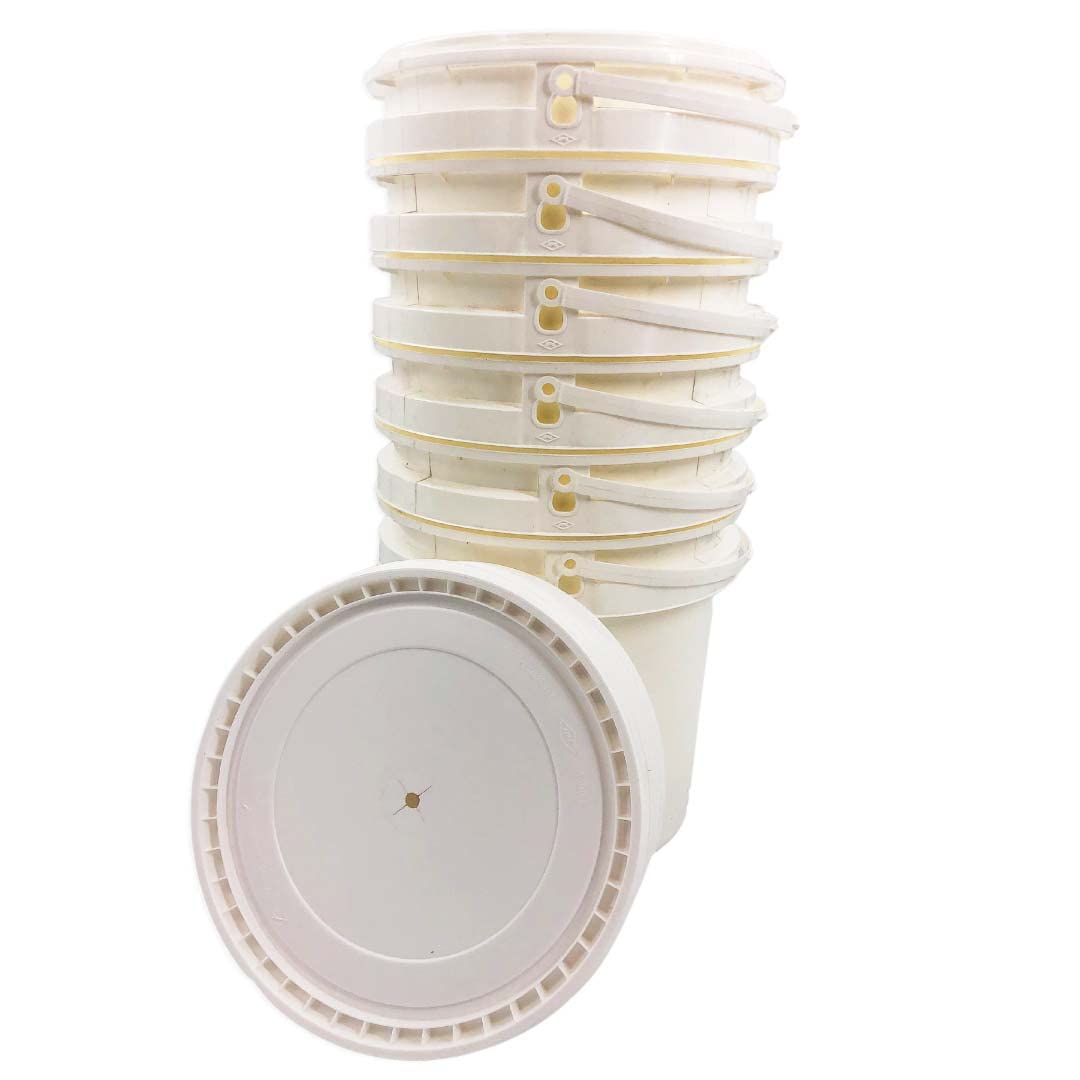 Buy Merfin 2 Gallon Heavy Duty White Plastic Buckets with Handles and