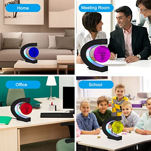 Lampe globe terrestre flottant rotatif rétroéclairé LED objet design - 5