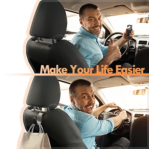image for AXELECT Headrest Hooks for Car, Car Purse Hook Holder,2 PCS Leather Pu