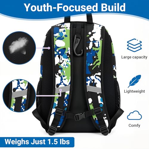 Image of Youth Baseball Bag - Softball Bag for Girls & Boys with Shoes Compartment, Bat Backpack for Baseball, T-Ball & Softball Equipment