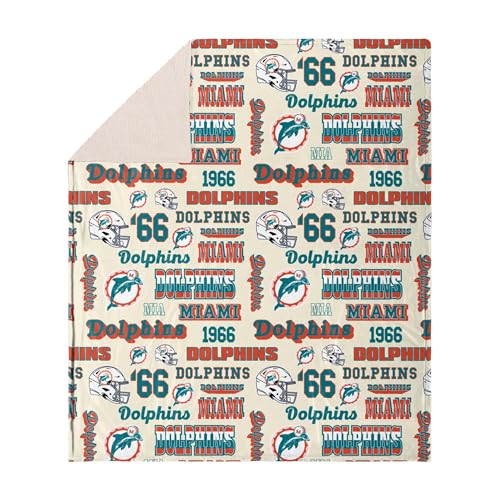 FOCO Miami Dolphins NFL Retro Sherpa Fleece Blanket