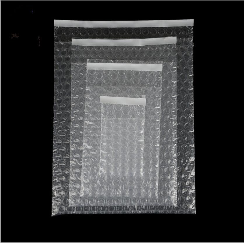 100pcs sacchetto di plastica antiurto autosigillante sacchetti di imballaggio in schiuma a bolle trasparenti sacchetto di ammortizzazione a doppio film-13x25 con 4 cm