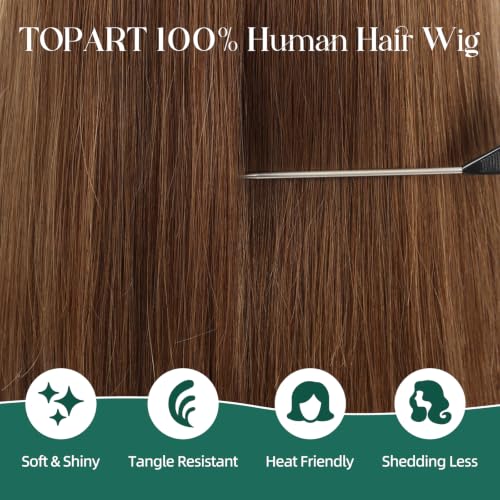 Image of 5x5 Lace Front Wigs for women,Human Hair Blonde Straight Glueless with Free Part & Pre Plucked Natural Hairline 16 Inch(Brown)