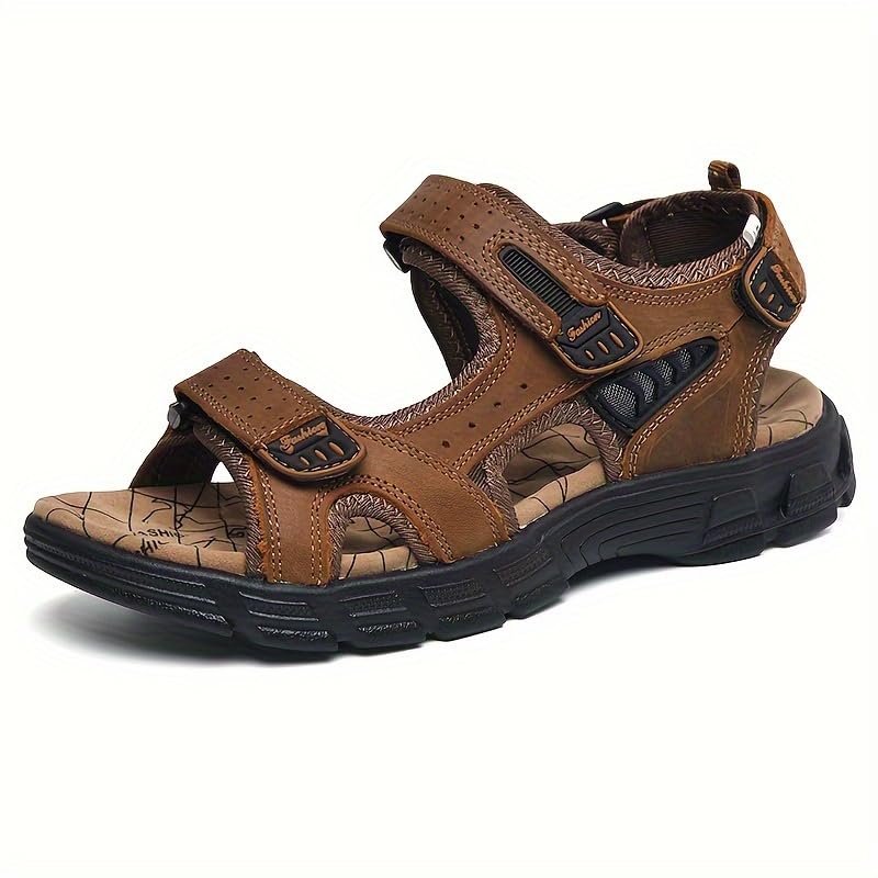 Men's Breathable Leather Sandals Non-Slip Rubber Sole, Open Toe Design for Outdoor, Casual, and Hiking2