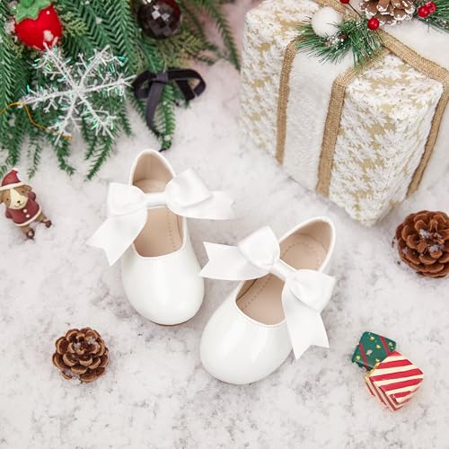 Image of PHIRAMIN Tollder Girl Dress Shoes - Little Girl Ballet Flats for Wedding Party