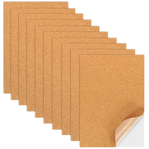 10 PCS Self-Adhesive Cork Sheets 8.2611.8 Inch1mm Cork Backing Sheets for DIY Coasters Wall Decor Wedding Party Craft Projects and Insulation Supplies