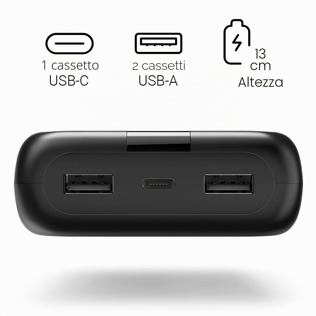 Hama Performance 24 - Batteria esterna [Power Bank 24.000mAh] [Batteria portatile USB C Fast Charge] Compatibile con iPhone Samsung e molto altro - Grigio antracite