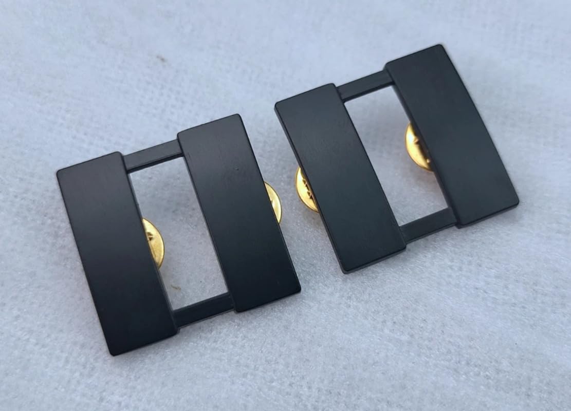 Reproduction Full size BLACK PAIR OF US ARMY OFFICER'S CAPTAIN RANK INSIGNIA BADGE PIN