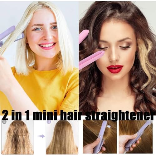 Mini plancha cerámica púrpura para cabello corto miniatura 7