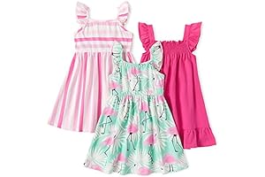 PATPAT Multipack Girl Toddler Dresses for Everyday Wear (Sold 2 or 5 Pairs)
