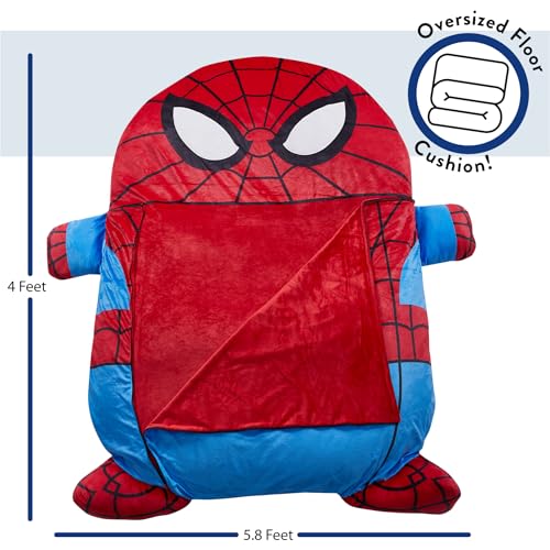 Image of Marvel Spider-Man Oversized Kids Floor Lounger,Soft Plush Chair with Pillow & Cushion, Comfortable Portable Nap and Play Mat for Bedroom or Playroom
