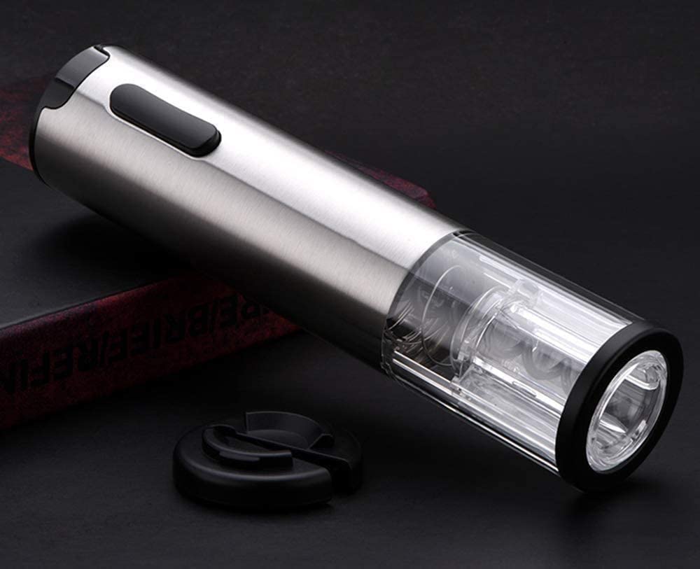 ARTSZY Apribottiglie elettrico, apribottiglie a cavatappi automatico ricaricabile con taglierino, cavo di ricarica USB, acciaio inossidabile