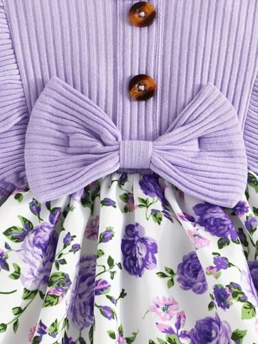 Image of Buy & Try by Dharmikaay Lycra Girl's Floral Printed Frock Dress for Girls Short Frock Baby Princess Wester Dress| Stylish Fancy Kids Clothing for Festival, Birthday, Fashion