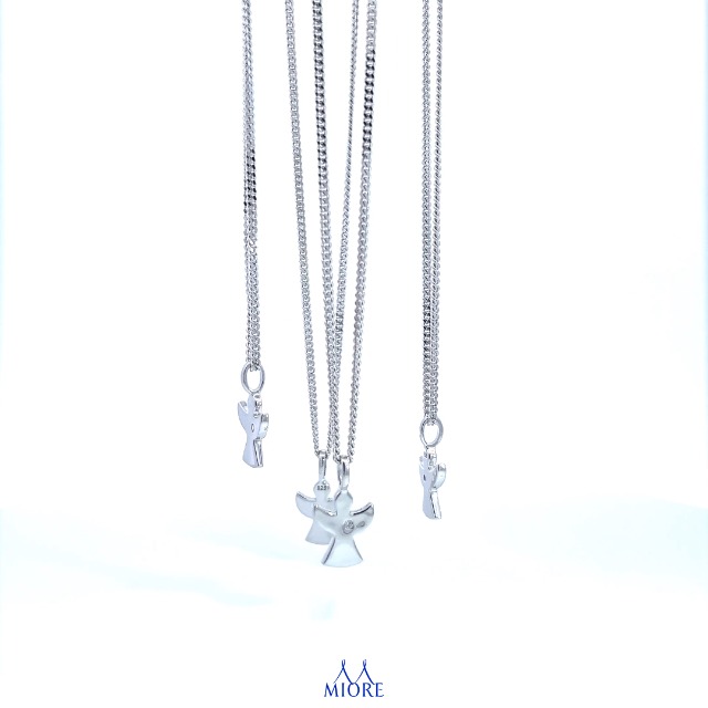 MIORE Collana Donna Argento, Catena con Ciondolo di Perla Coltivata d'Acqua Dolce e Zirconi in Argento 925. Catenina Grumetta Lunga Cm 45. Pendente Donna anallergico