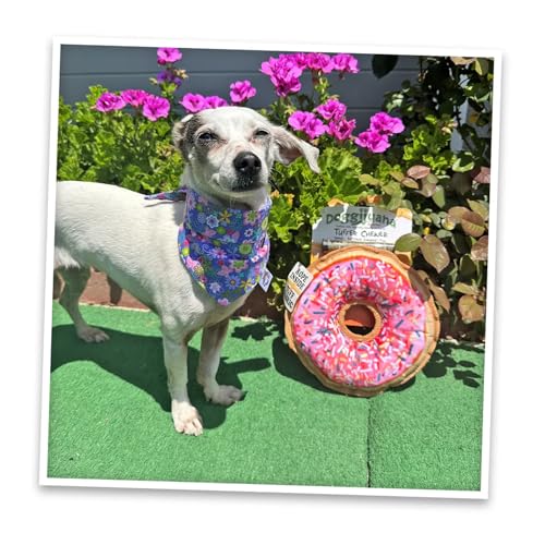 Image of Doggijuana Pink Donut & Juananip Bundle | Squeaky Refillable Plush Toy | Refillable squeaky plush dog toy + organic calming catnip; eases anxiety, stress & storms; drug-free, hand-harvested