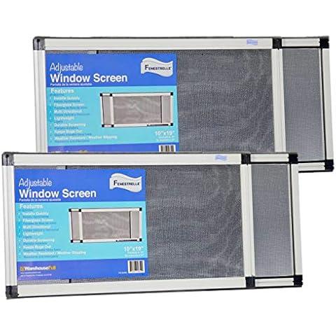 Fenestrelle Expandable Window Screen - Horizontal (10" H x 19" - 36" W), 2 Pack Cover