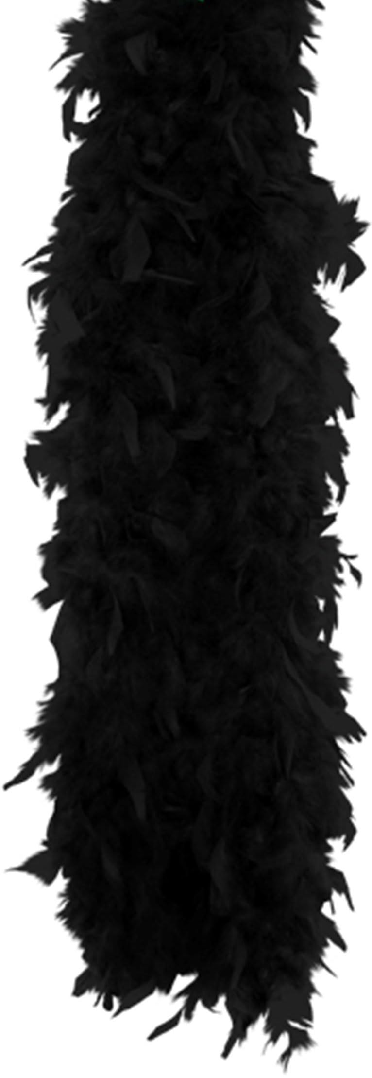 Ladies Feather Boa 150 Cm Hen Party Burlesque Showgirl Dancer Fancy Dress Costume Accessory (Black)