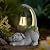 Ploxoiven Garden Cute Dog Gnome Statue Decorations - Solar Resin Dog with Solar Garden Lights Outdoor Decorations for Patio,Yard,Lawn,