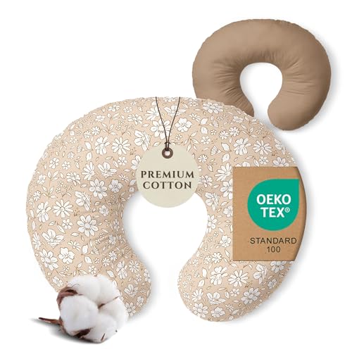 Image of Pobibaby 1-Pack Premium Nursing Pillow Cover - Ultra Soft & Stretchy 96% Cotton, Breastfeeding Pillow Cover for Baby Boys and Girls (Meadow)