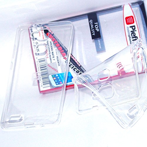 PIEFFELINE Custodia in Silicone Gel Bianca Trasparente SEMIRIGIDO Cover per Huawei Ascend Mate 7