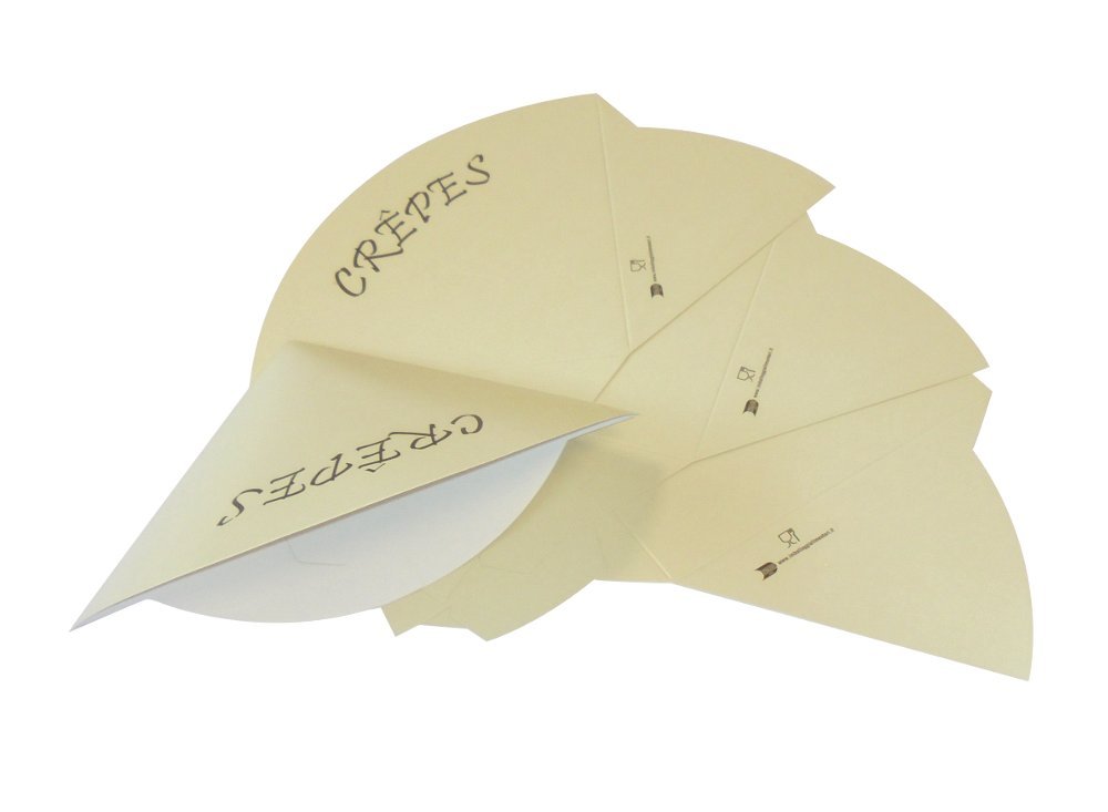 PZ 250 Porta Crepes in CARTONCINO Alimentare Dispenser per Crepe da ASPORTO