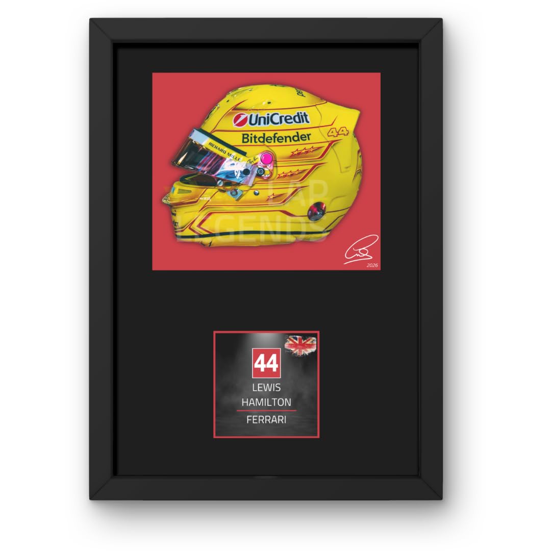 Lap Legends Lewis Hamilton Framed Display Gift with Reproduced Digital Signature (2026 Bold)