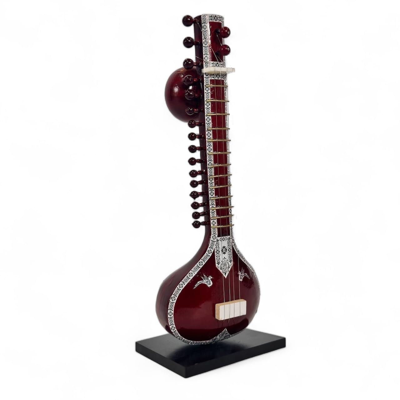 Miniature Sitar (25x8x10cms) - Showpiece for Office Desk, Home Decor, Car Dashboard - Mini Toy-picture-26