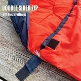 Milestone Hooded Sleeping Bag / 3 Season Single Envelope Style / 250gsm Water Resistant with Carry Sack for Camping Outdoors / 220 x 80cm (Orange) - Image 6