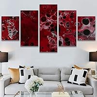 SIGNWIN 5 Panel Canvas Wall Art Modern Art 3D Abstract Abstract Brushstroke Contemporary Digital Art Fun Multicolor for Home Decorations Ready to Hang - 60