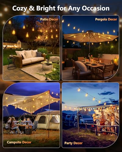 Brightown 100FT Solar String Lights Outdoor 31 2 Shatterproof LED Bulbs - image 7