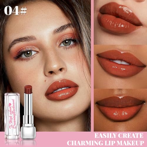 Image of Plumper Moisturizing Butter Lipstick for Women, Natural Tinted Lip Balm Shine Nourishing Hydrating Lip Gloss Stain for Dry Lips, Lightweight Lip Liner Care Makeup, Vegan, 2Pc Rose & Brown Black